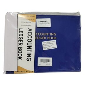 HAUTOCO Accounting‎ Ledger Book Hardcover Large 10.78 x 8 Navy Blue 3000 Entries